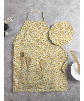 HOUZZCODE DESIGNER apron Mini Flower 50x60cm yellow heavy satin 4