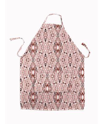 HOUZZCODE DESIGNER apron Pattern Print 6 50x60cm maroon heavy satin 1