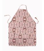 HOUZZCODE DESIGNER apron Pattern Print 6 50x60cm maroon heavy satin