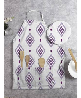 HOUZZCODE DESIGNER apron Ikat With Dot 50x60cm voilet heavy satin 4