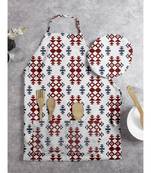 HOUZZCODE DESIGNER apron Hand Block Digi Print 50x60cm maroon heavy satin