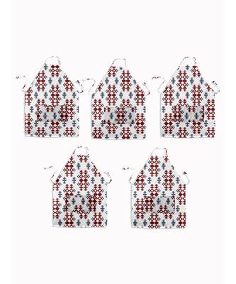 HOUZZCODE DESIGNER apron Hand Block Digi Print 50x60cm maroon heavy satin 3