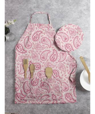 HOUZZCODE DESIGNER apron Cultural Paisley 50x60cm pink heavy satin 1