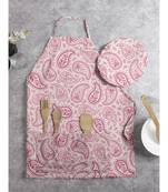 HOUZZCODE DESIGNER apron Cultural Paisley 50x60cm pink heavy satin