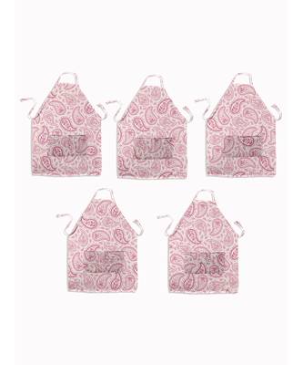 HOUZZCODE DESIGNER apron Cultural Paisley 50x60cm pink heavy satin 3