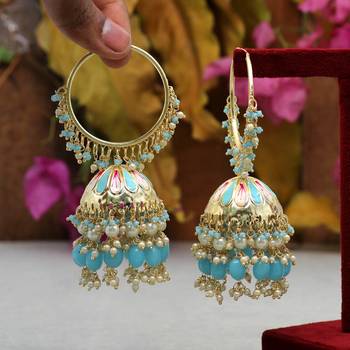 Turquoise jhumkas 2