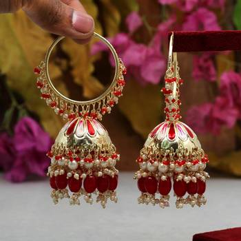Red jhumkas 2