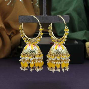 Yellow jhumkas 1