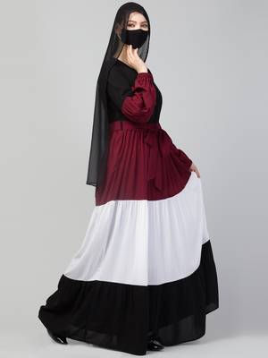 Multi Colored and Multi-Tiered Abaya Dress. 3