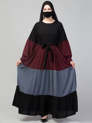Multi Colored and Multi-Tiered Abaya Dress. 1