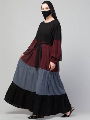 Multi Colored and Multi-Tiered Abaya Dress. 3