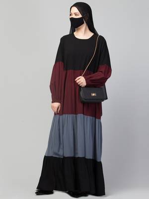 Multi Colored and Multi-Tiered Abaya Dress. 4