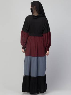 Multi Colored and Multi-Tiered Abaya Dress. 5