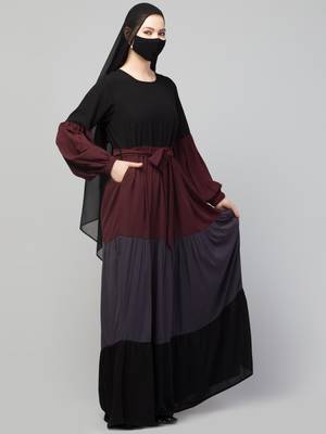 Multi Colored and Multi-Tiered Abaya Dress. 3
