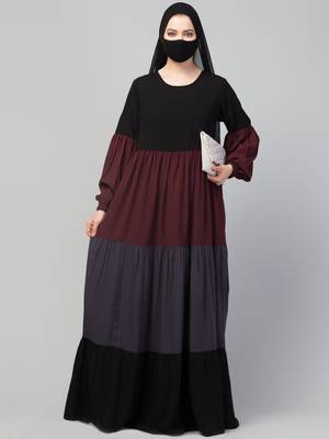 Multi Colored and Multi-Tiered Abaya Dress. 4