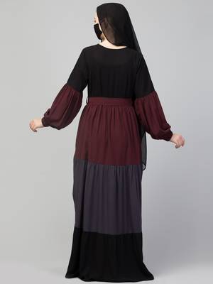 Multi Colored and Multi-Tiered Abaya Dress. 5