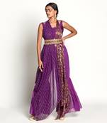 Purple Chennamma Gharara Set