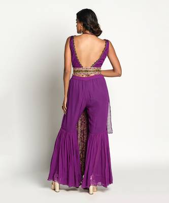 Purple Chennamma Gharara Set 3