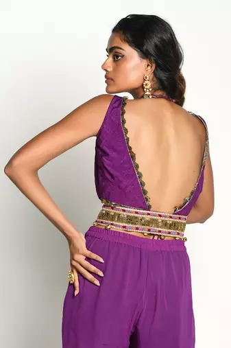 Purple Chennamma Gharara Set