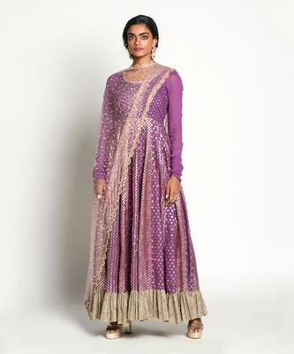 Purple Rudrama Anarkali Set 1