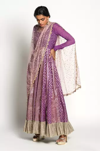 Purple Rudrama Anarkali Set
