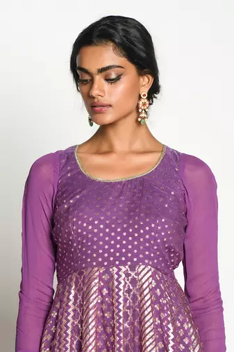 Purple Rudrama Anarkali Set