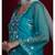 Organza green chikankari kurti with white and golden detailing