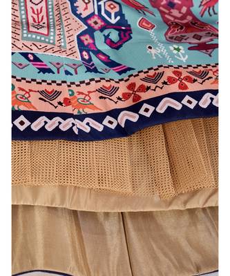 Pink or Grey Digital Printed Banglori Silk Lehenga Choli 5