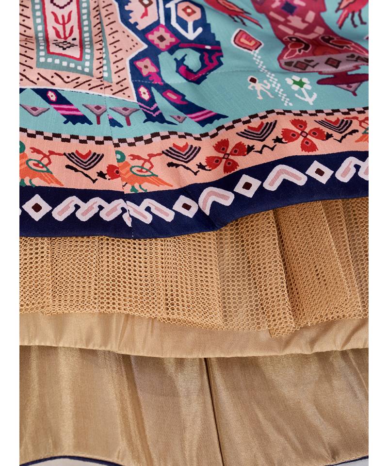 Pink or Grey Digital Printed Banglori Silk Lehenga Choli