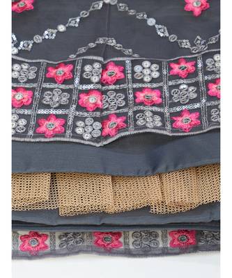 Pewter Grey Ceremonial Special Embroidered Lehenga Choli 6