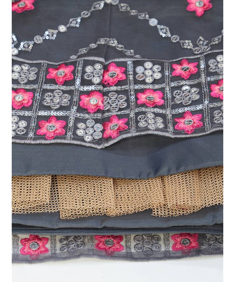 Pewter Grey Ceremonial Special Embroidered Lehenga Choli