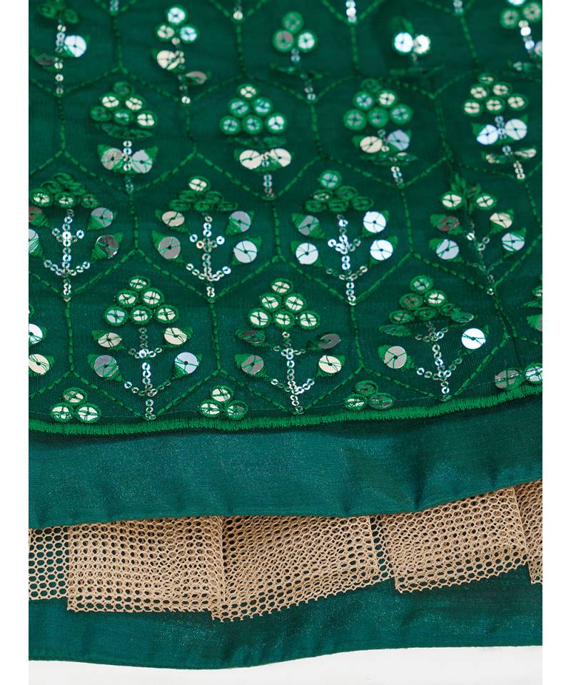 Forest Green Mehendi Special Embroidered Lehenga Choli