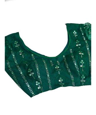 Forest Green Mehendi Special Embroidered Lehenga Choli 8