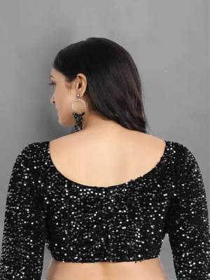 Maroon embroidered silk saree with blouse 5