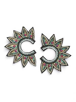 Anekaant Black & Peacock Multi Quirky Handcrafted Chandbalis 3