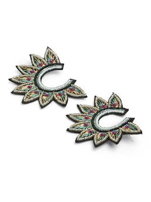 Anekaant Black & Peacock Multi Quirky Handcrafted Chandbalis 4