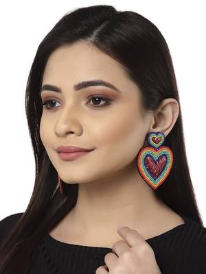 Anekaant Rainbow Multi Heart Shaped Handcrafted Chandbalis 1