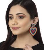 Anekaant Rainbow Multi Heart Shaped Handcrafted Chandbalis