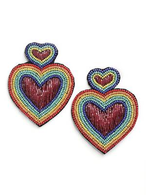Anekaant Rainbow Multi Heart Shaped Handcrafted Chandbalis 3