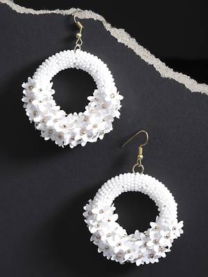Anekaant White & Bronze Circular Handcrafted Chandbalis 2