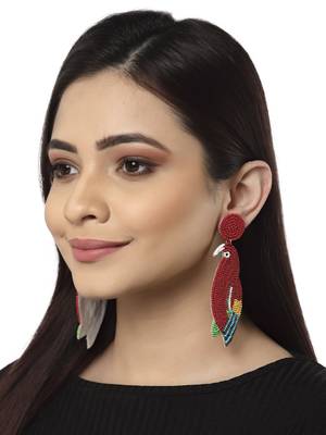 Anekaant Red & Multi Quirky Handcrafted Drop Earrings 1