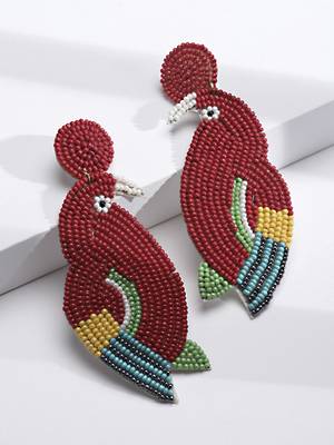 Anekaant Red & Multi Quirky Handcrafted Drop Earrings 2