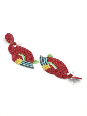 Anekaant Red & Multi Quirky Handcrafted Drop Earrings 4