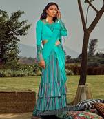 Sorbet Mint Green Saree With Blouse