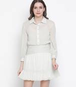 Starful white pretty women dress