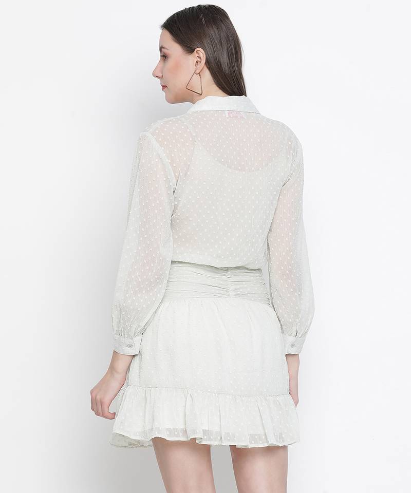 Starful white pretty women dress