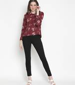 Dynamic rusty floral print women top