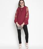 Pep of fashion net sleeves trendy women top