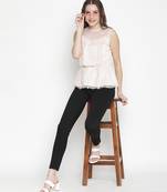 Christine Ecru ruffled Net Lined women top