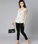 Soffy white Floral print women top
